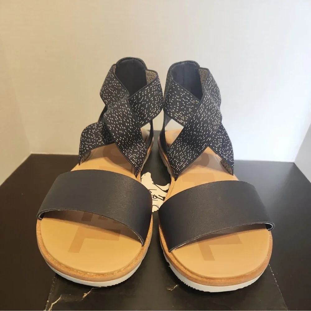 SOREL WOMEN'S  Size 6 ELLA  II  SANDALS  IN  Navy Nocturnal, Sea Salt  NIB